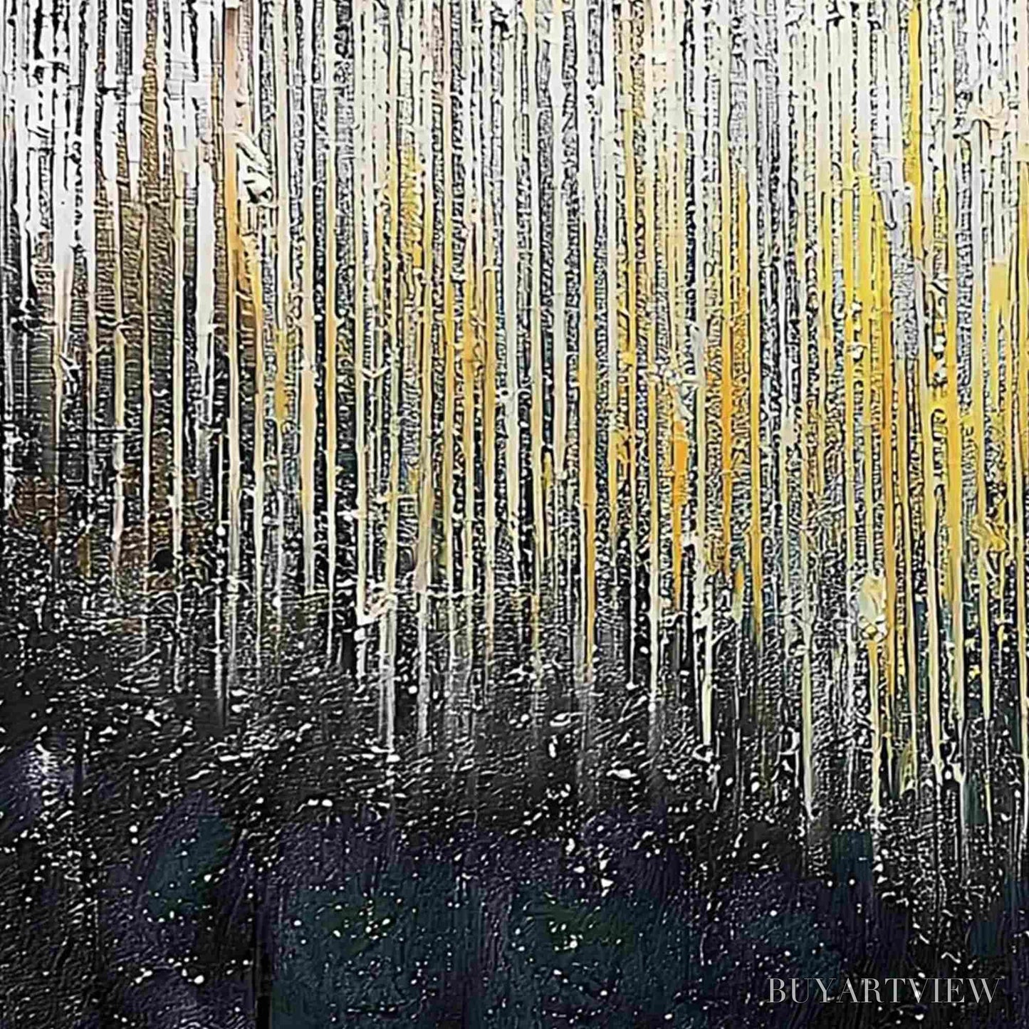 BUYARTVIEW Golden Cascade – Large Textured Abstract Gold and Black Painting - image 3