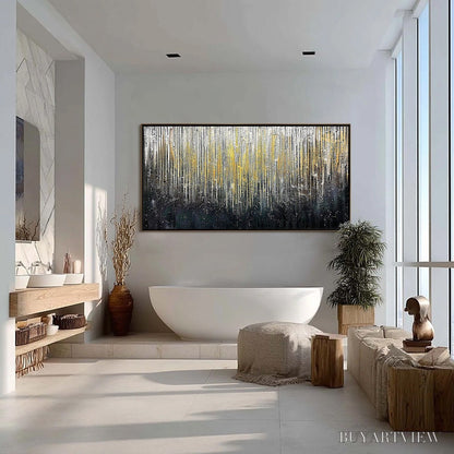 BUYARTVIEW Golden Cascade – Large Textured Abstract Gold and Black Painting - image 4
