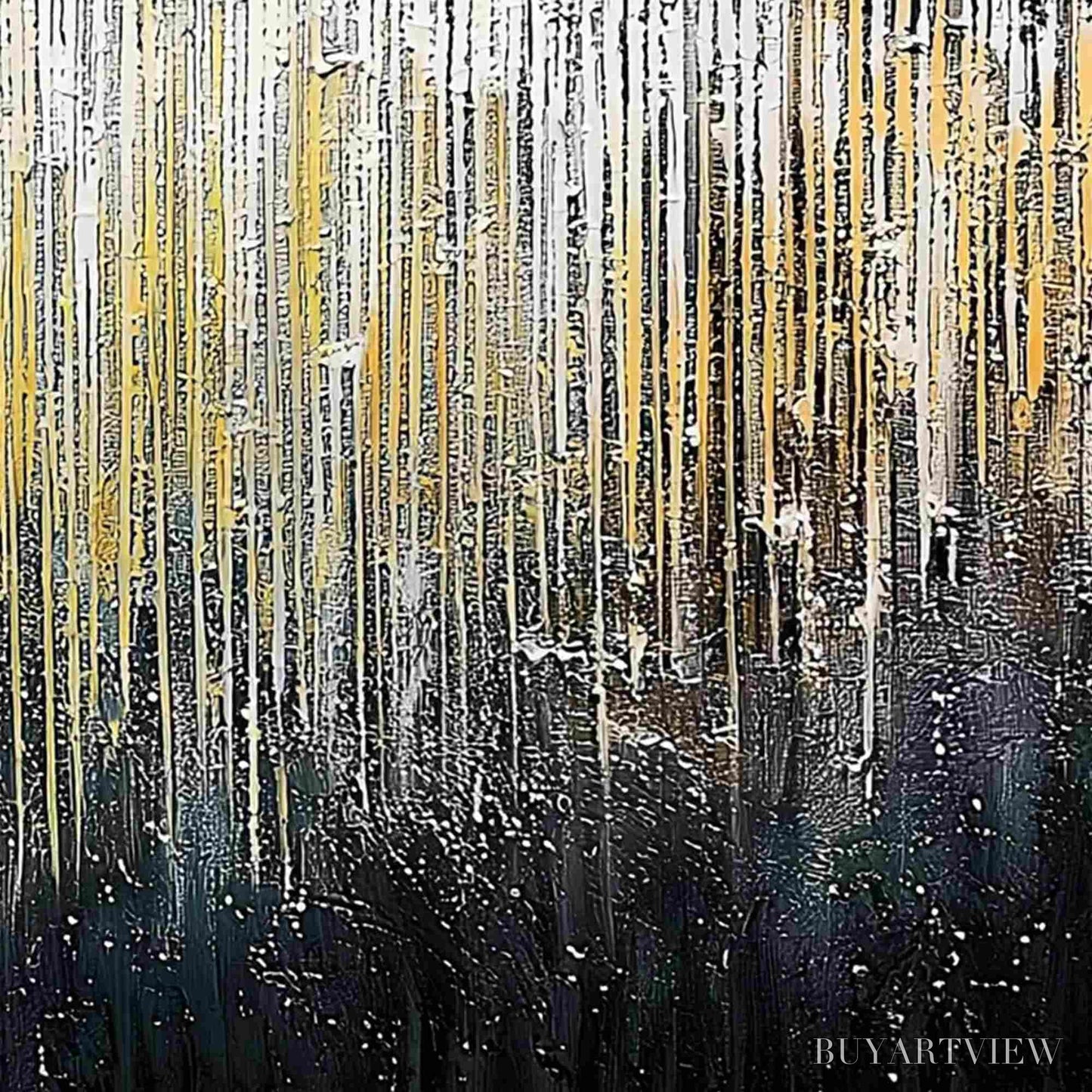 BUYARTVIEW Golden Cascade – Large Textured Abstract Gold and Black Painting - image 5