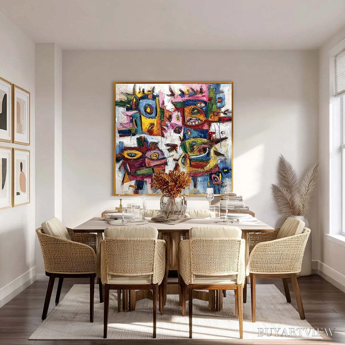 BUYARTVIEW Urban Carnival – Large Colorful Abstract Impasto Painting for Modern Decor - image 4