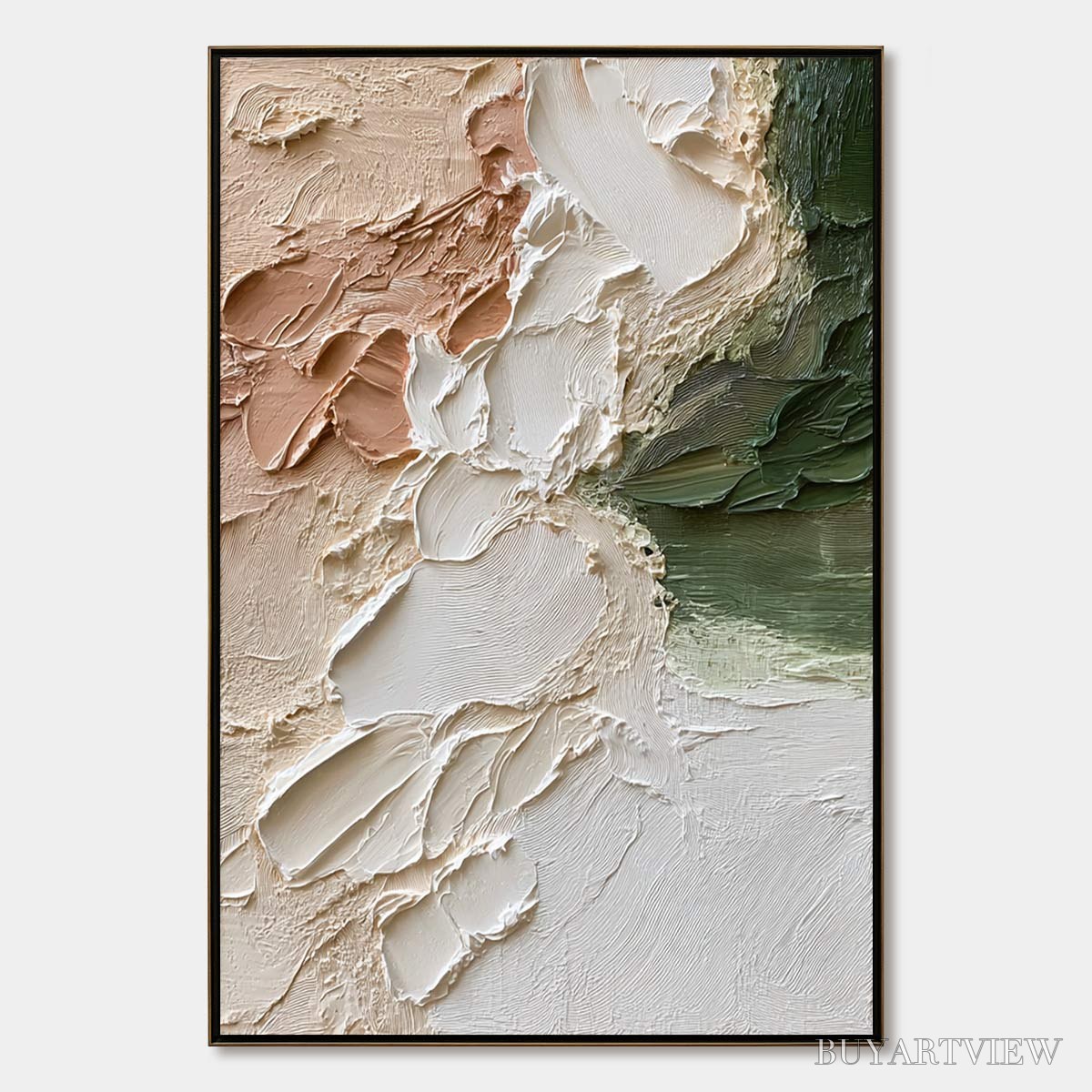 BUYARTVIEW Earth'S Embrace – Textured Wabi Sabi Abstract Painting in Earth Tones - image 1