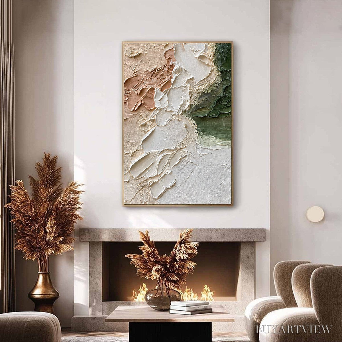 BUYARTVIEW Earth'S Embrace – Textured Wabi Sabi Abstract Painting in Earth Tones - image 4