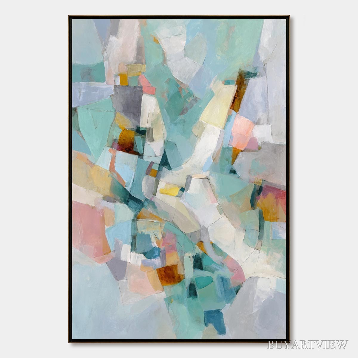 BUYARTVIEW Mosaic Dream – Colorful Modern Abstract Geometric Painting - image 1