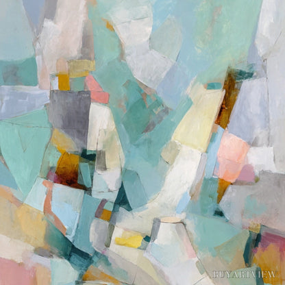 BUYARTVIEW Mosaic Dream – Colorful Modern Abstract Geometric Painting - image 3