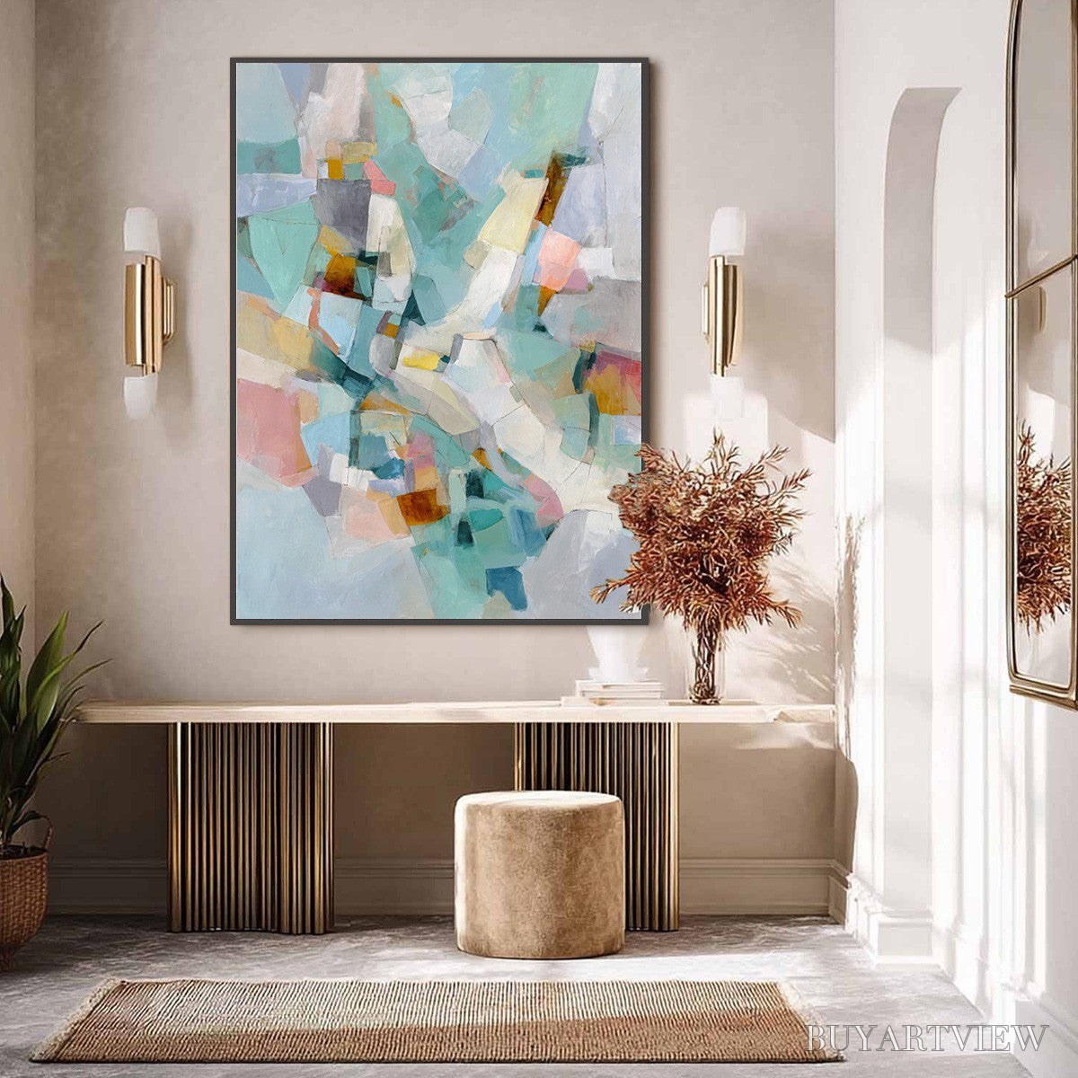BUYARTVIEW Mosaic Dream – Colorful Modern Abstract Geometric Painting - image 4