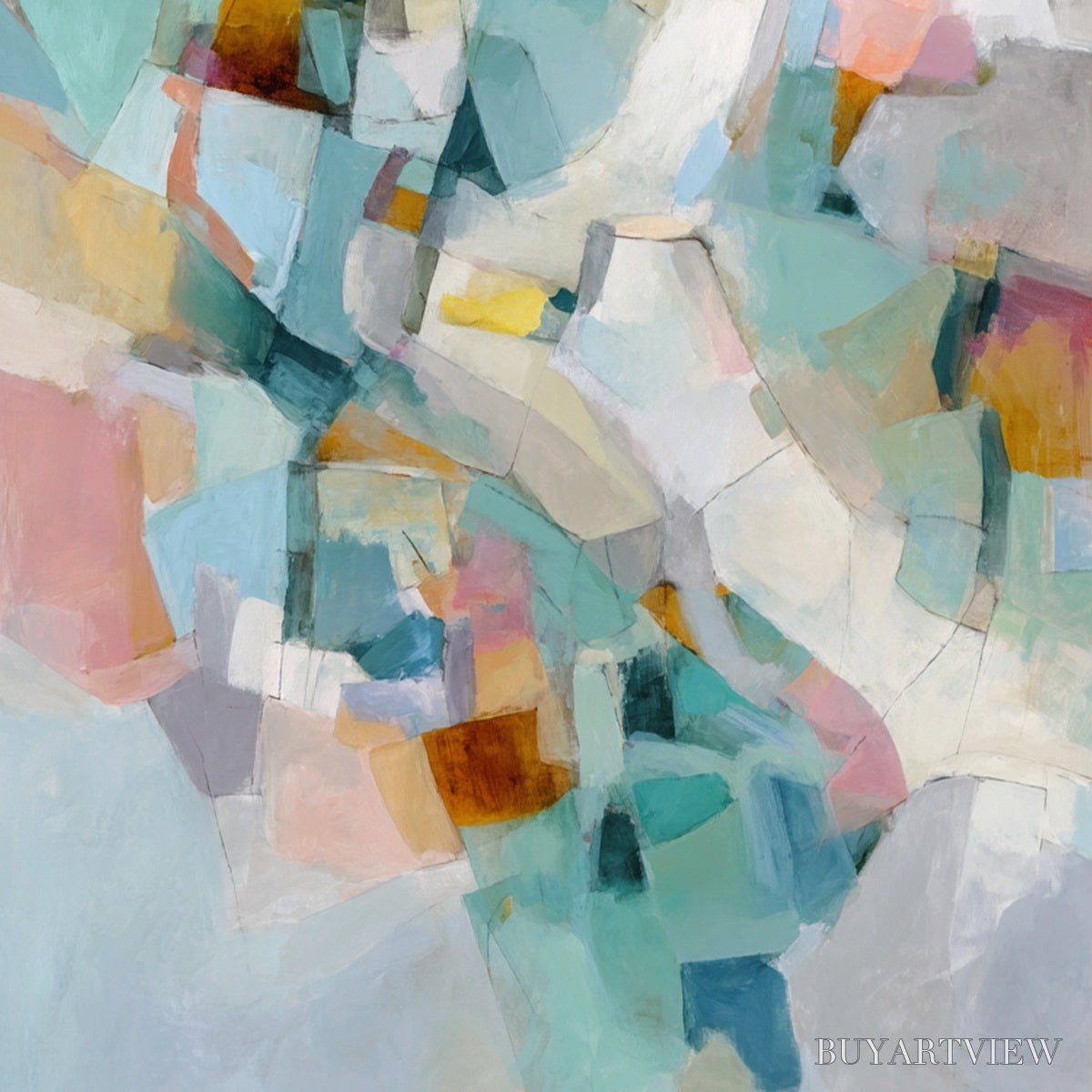 BUYARTVIEW Mosaic Dream – Colorful Modern Abstract Geometric Painting - image 5
