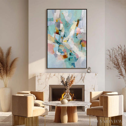 BUYARTVIEW Mosaic Dream – Colorful Modern Abstract Geometric Painting - image 6