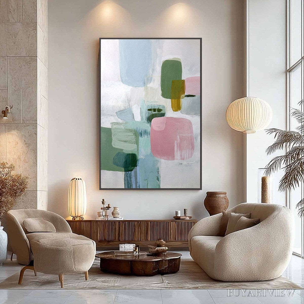 BUYARTVIEW Morning Blush – Soft Pastel Abstract - image 3