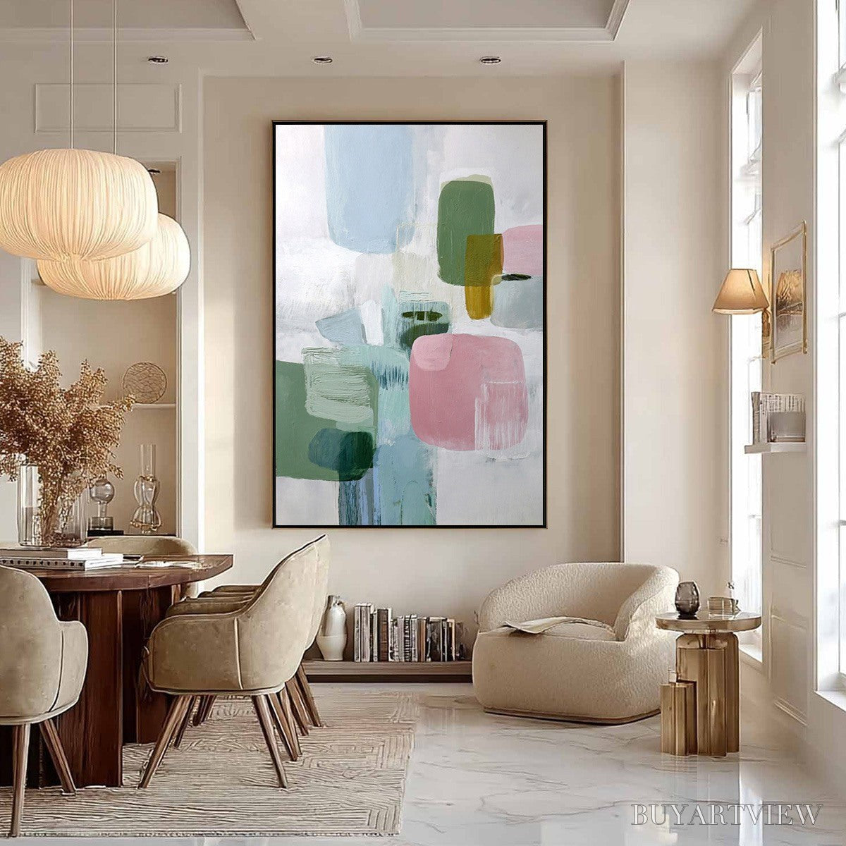 BUYARTVIEW Morning Blush – Soft Pastel Abstract - image 4
