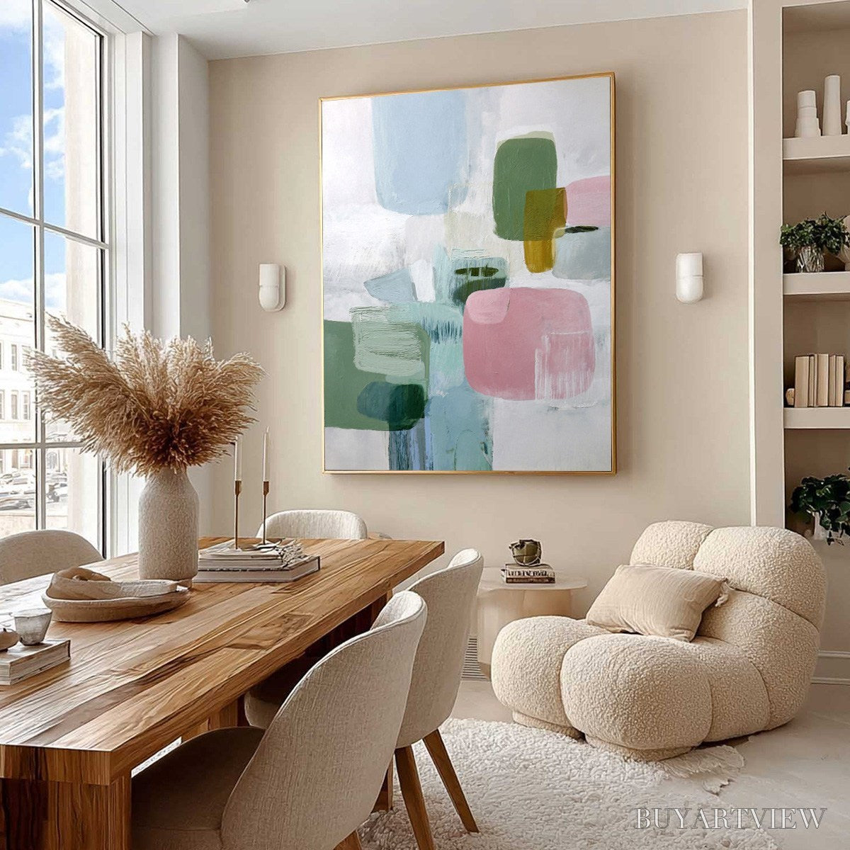 BUYARTVIEW Morning Blush – Soft Pastel Abstract - image 5