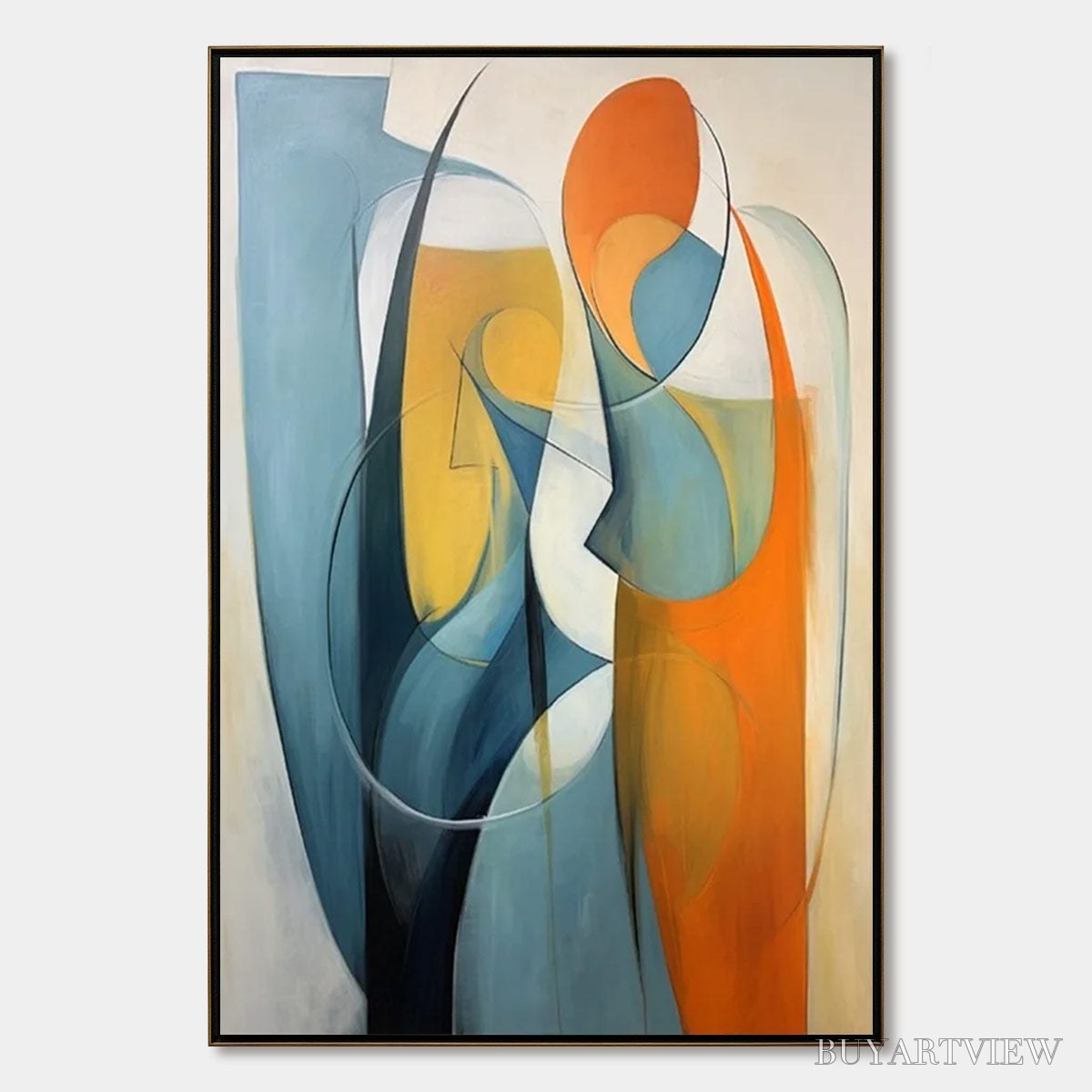 BUYARTVIEW Convergence – Colorful Modern Abstract Figurative Art - image 1