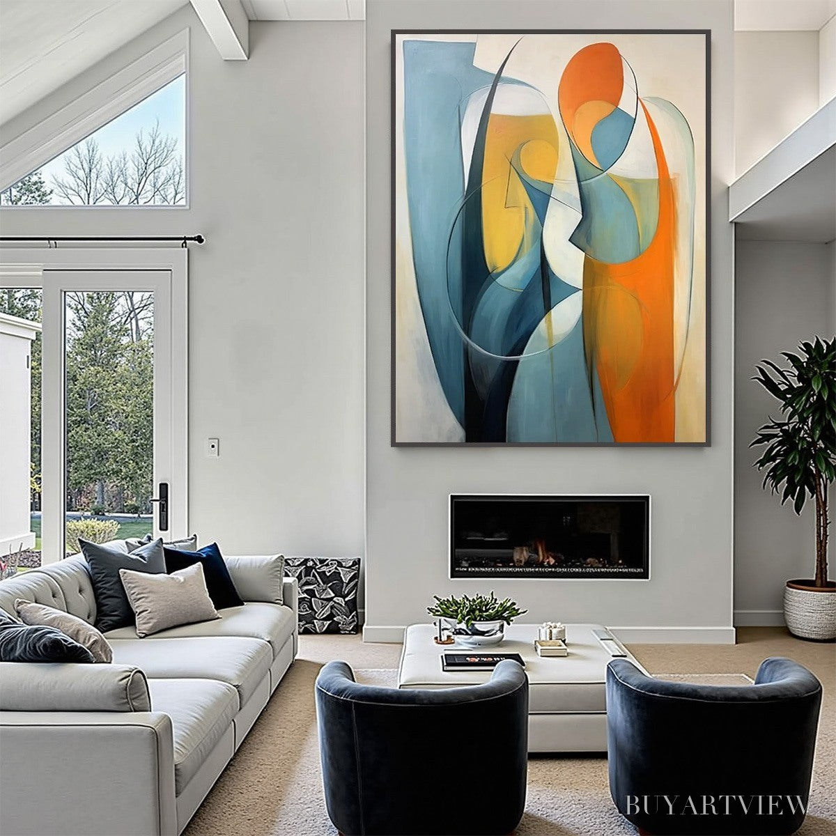 BUYARTVIEW Convergence – Colorful Modern Abstract Figurative Art - image 5