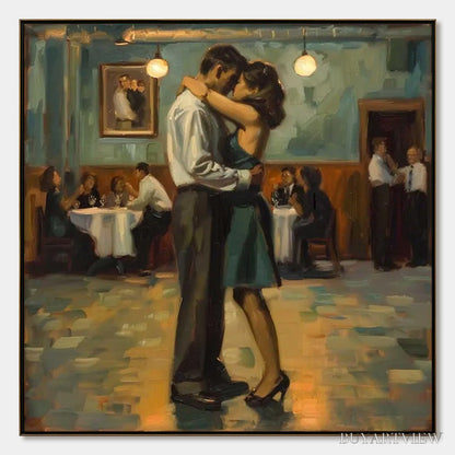 BUYARTVIEW Last Dance – Romantic Figurative Oil Painting of Couple Dancing - image 1