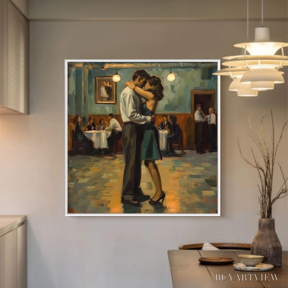 BUYARTVIEW Last Dance – Romantic Figurative Oil Painting of Couple Dancing - image 2