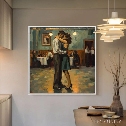 BUYARTVIEW Last Dance – Romantic Figurative Oil Painting of Couple Dancing - image 2