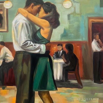 BUYARTVIEW Last Dance – Romantic Figurative Oil Painting of Couple Dancing - image 5