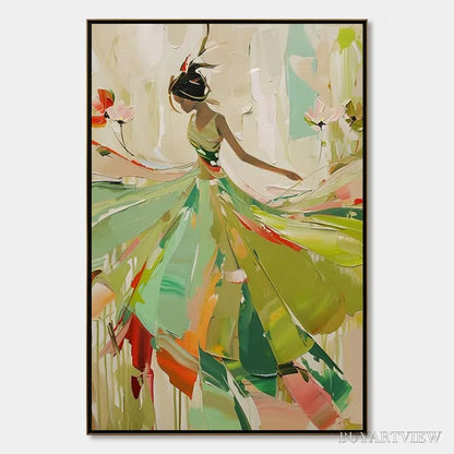 BUYARTVIEW Whirlwind of Color – Abstract Figurative Oil Painting of Dancer - image 1
