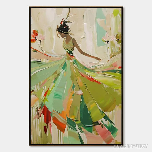 BUYARTVIEW Whirlwind of Color – Abstract Figurative Oil Painting of Dancer - image 1