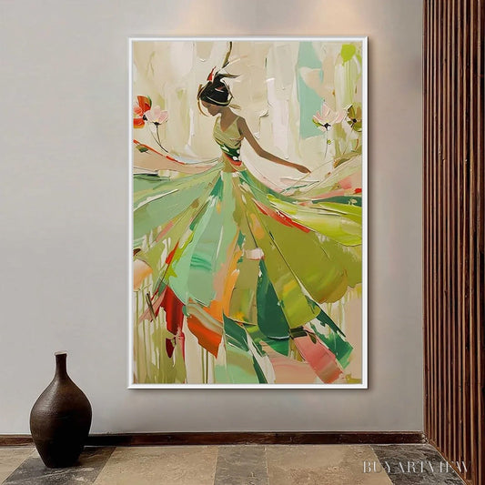 BUYARTVIEW Whirlwind of Color – Abstract Figurative Oil Painting of Dancer - image 2