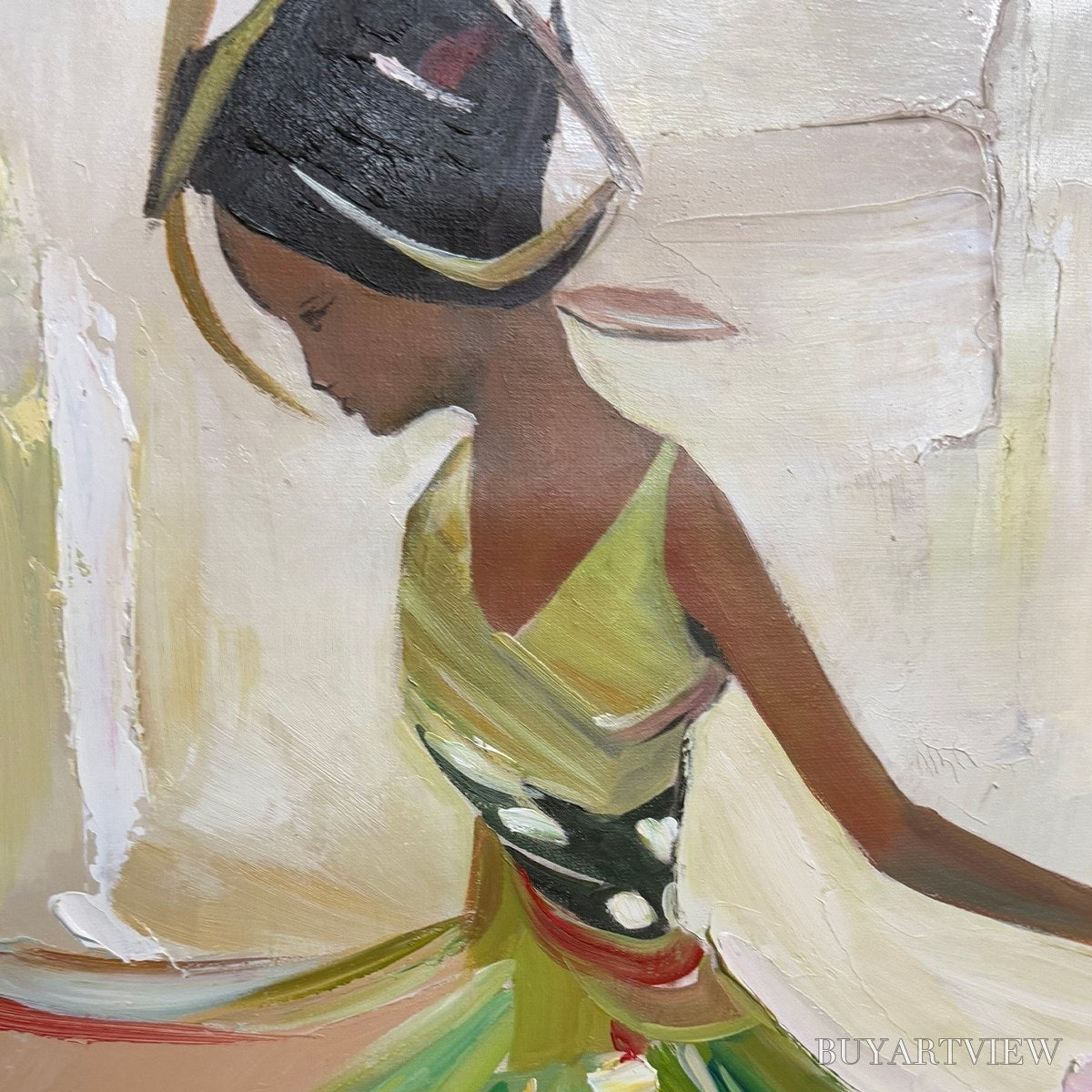 BUYARTVIEW Whirlwind of Color – Abstract Figurative Oil Painting of Dancer - image 5