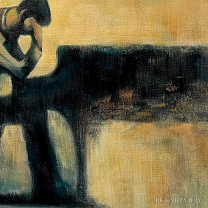 BUYARTVIEW Solitude Sonata – Expressive Figurative Piano Oil Painting - image 3