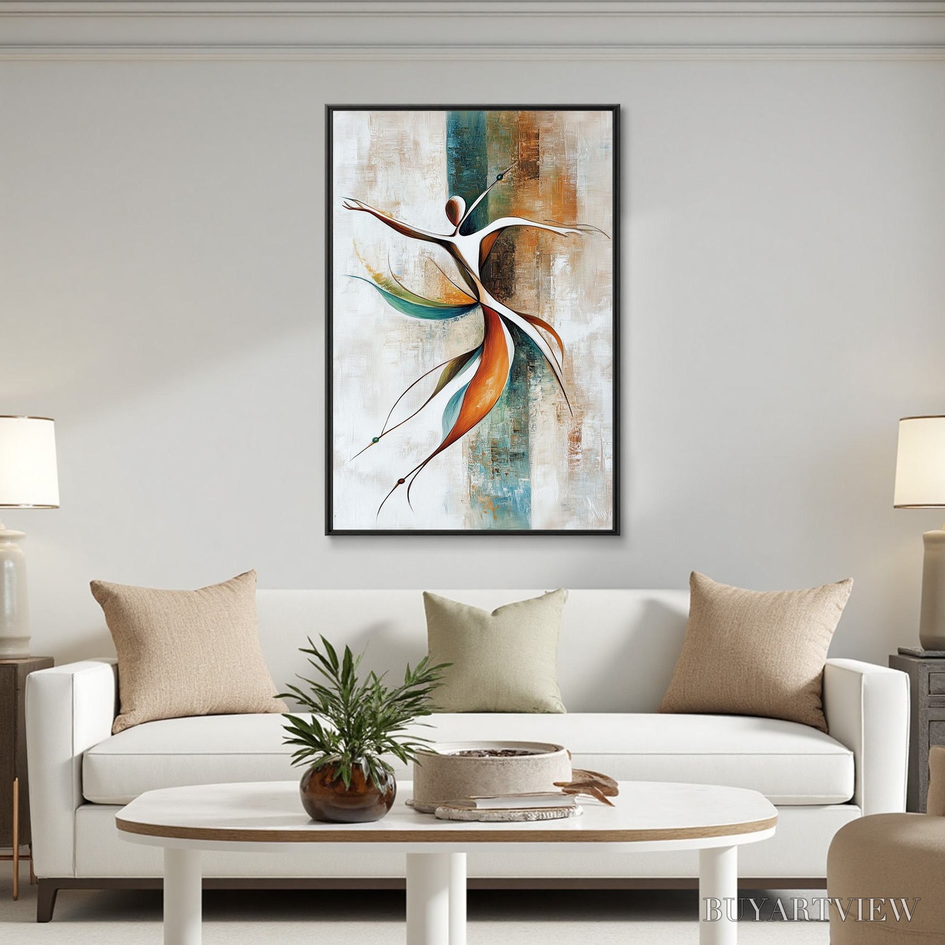 BUYARTVIEW Grace in Motion – Expressive Abstract Figure Oil Painting - image 2