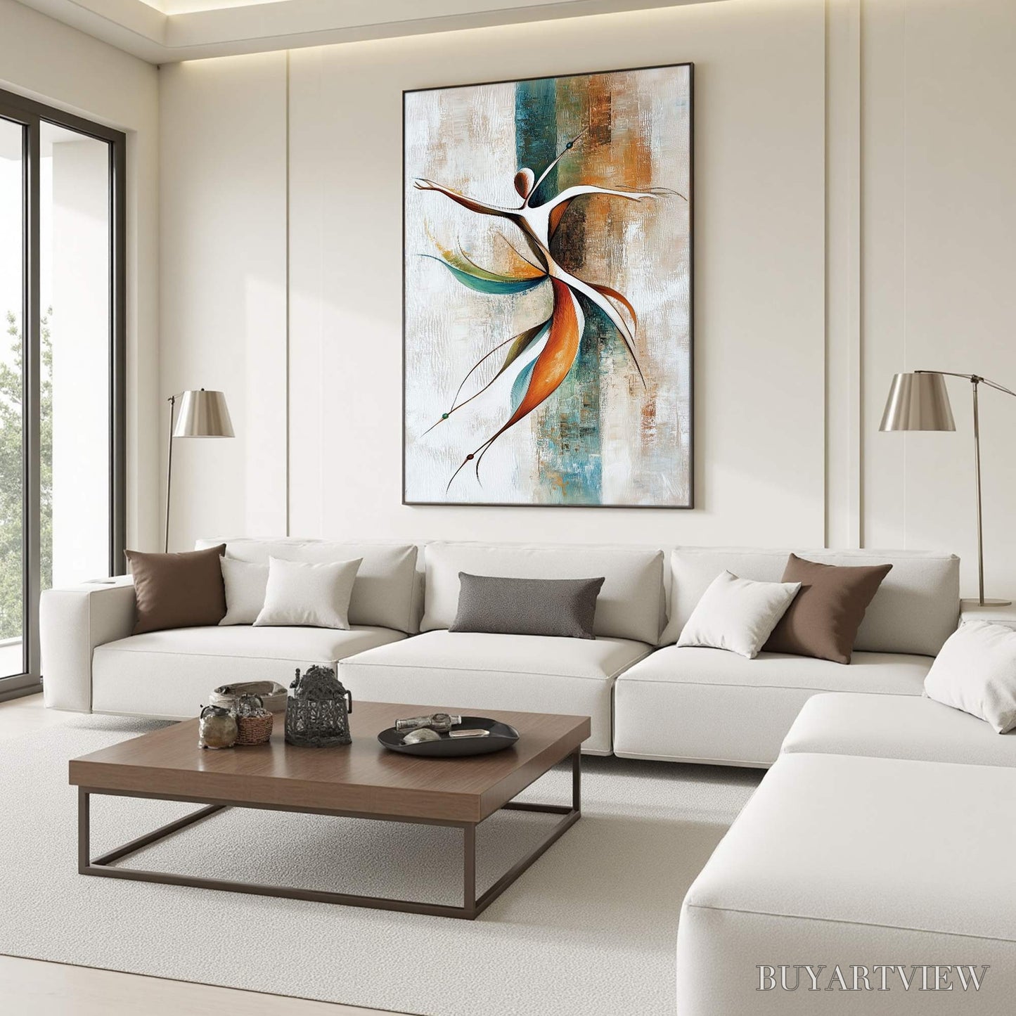 BUYARTVIEW Grace in Motion – Expressive Abstract Figure Oil Painting - image 3