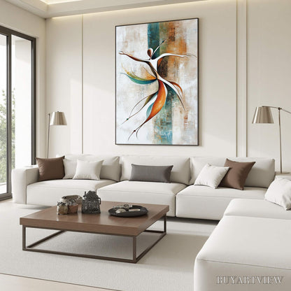 BUYARTVIEW Grace in Motion – Expressive Abstract Figure Oil Painting - image 3
