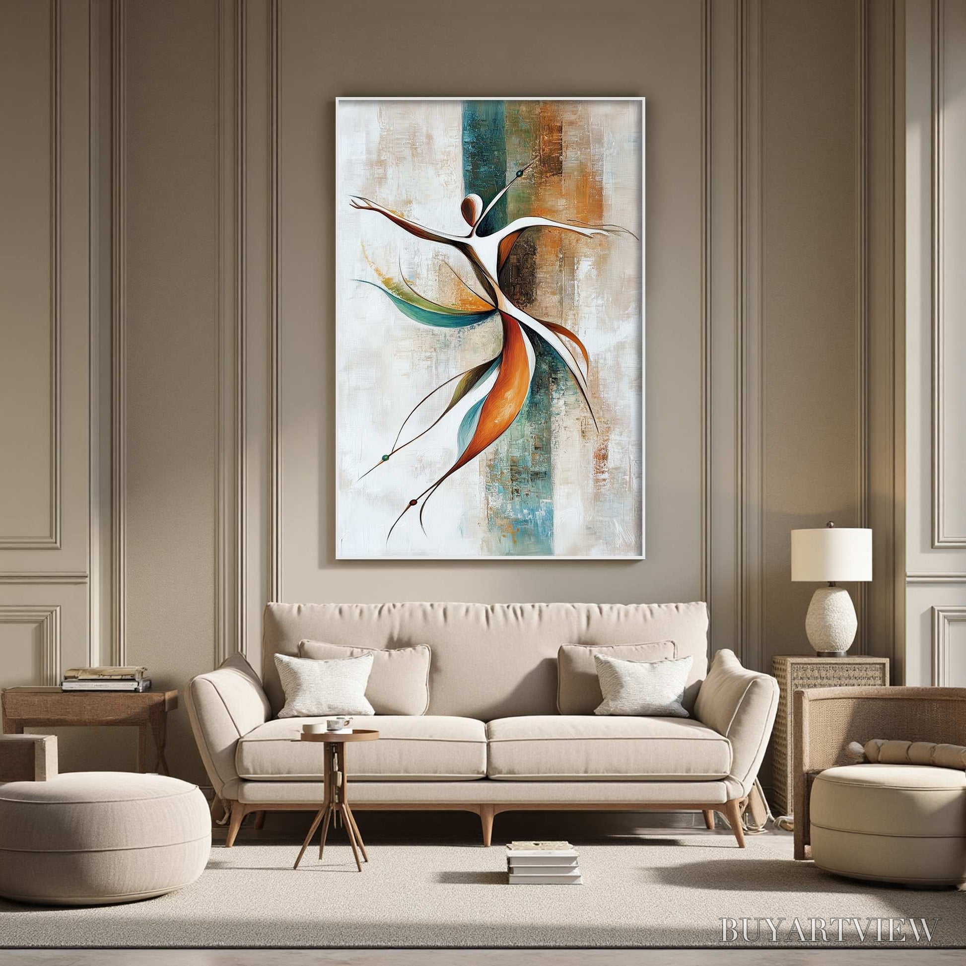 BUYARTVIEW Grace in Motion – Expressive Abstract Figure Oil Painting - image 4