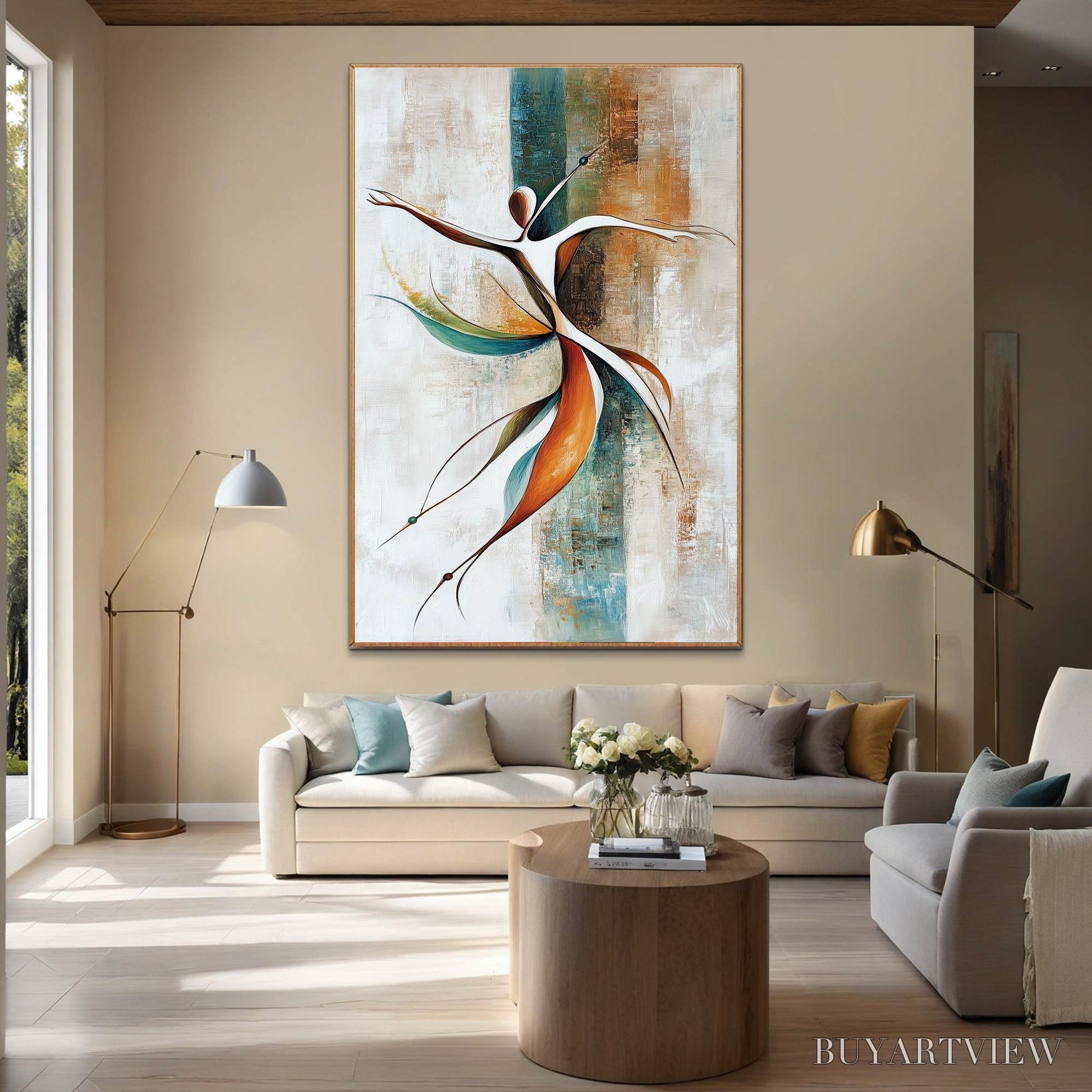 BUYARTVIEW Grace in Motion – Expressive Abstract Figure Oil Painting - image 5