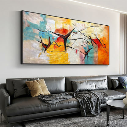 BUYARTVIEW Aerial Dance – Abstract Colorful Oil Painting with Dynamic Lines - image 4
