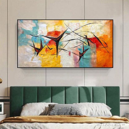 BUYARTVIEW Aerial Dance – Abstract Colorful Oil Painting with Dynamic Lines - image 5