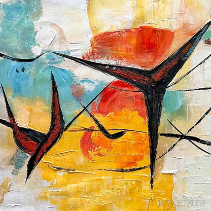 BUYARTVIEW Aerial Dance – Abstract Colorful Oil Painting with Dynamic Lines - image 6