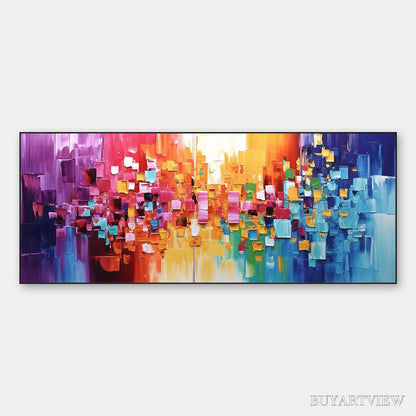 BUYARTVIEW Chroma Dance – Colorful Abstract Impasto Oil Painting - image 1