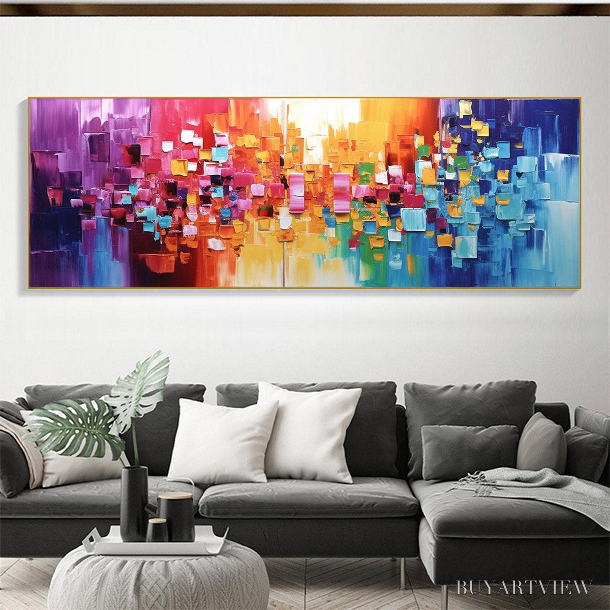 BUYARTVIEW Chroma Dance – Colorful Abstract Impasto Oil Painting - image 2