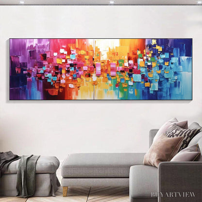 BUYARTVIEW Chroma Dance – Colorful Abstract Impasto Oil Painting - image 4
