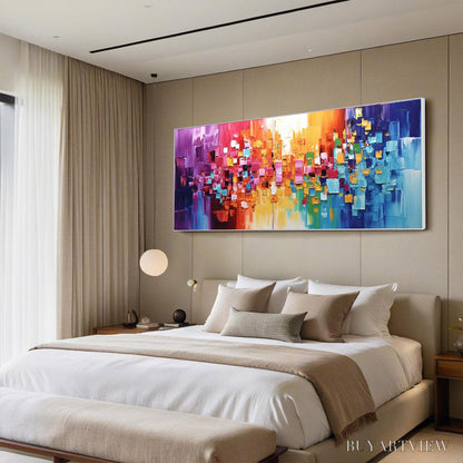 BUYARTVIEW Chroma Dance – Colorful Abstract Impasto Oil Painting - image 5