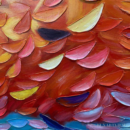 BUYARTVIEW Fiery Dance – Textured Abstract Oil Painting - image 3