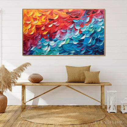 BUYARTVIEW Fiery Dance – Textured Abstract Oil Painting - image 4