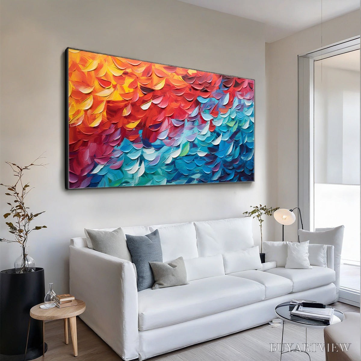 BUYARTVIEW Fiery Dance – Textured Abstract Oil Painting - image 6