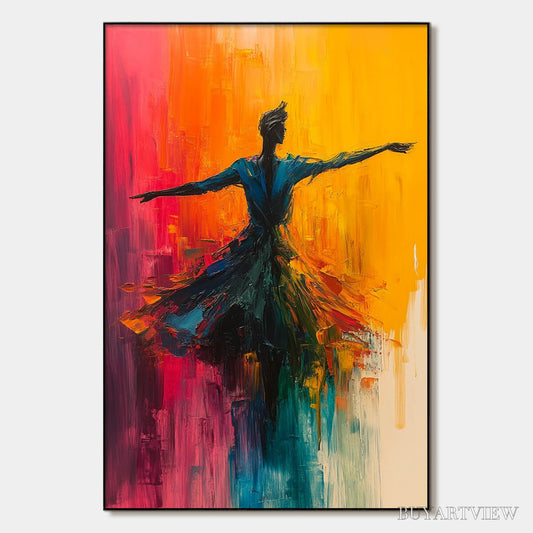BUYARTVIEW Soulflight – Textured Impasto Figurative Oil Painting of Dancer - image 1
