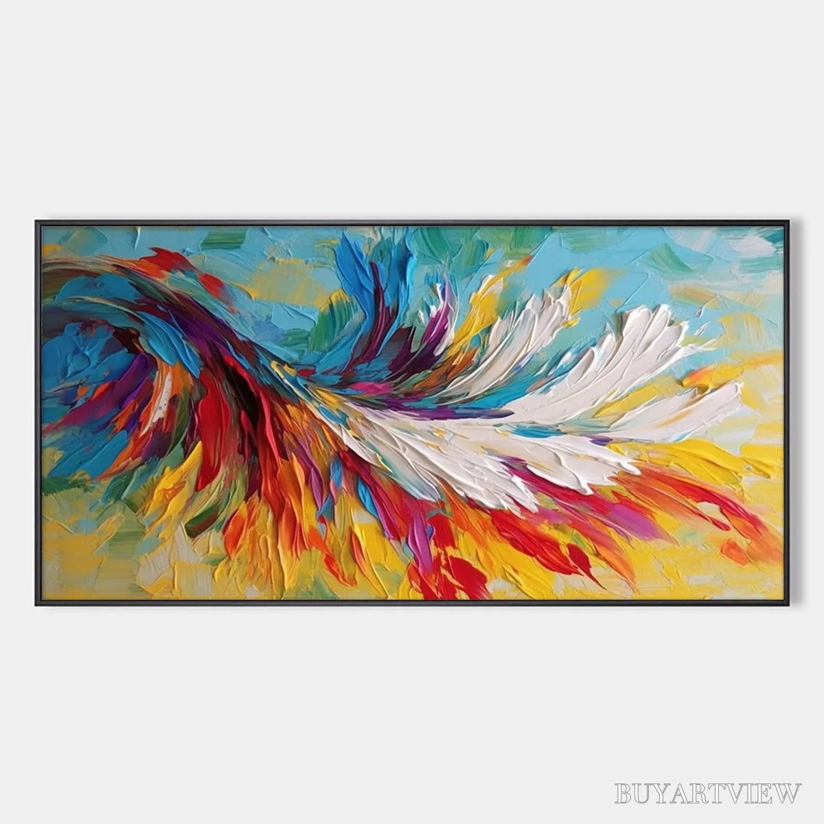 BUYARTVIEW Colorful Whirlwind – Large Abstract Impasto Oil Painting on Canvas - image 1