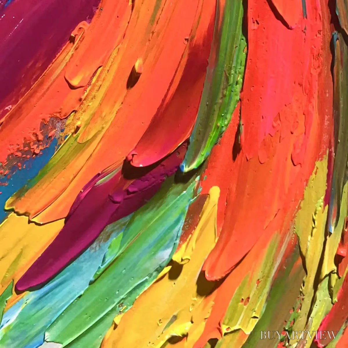 BUYARTVIEW Colorful Whirlwind – Large Abstract Impasto Oil Painting on Canvas - image 5
