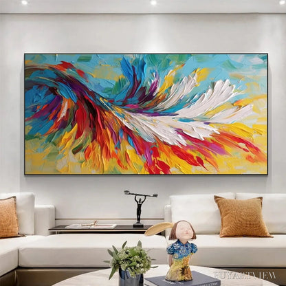 BUYARTVIEW Colorful Whirlwind – Large Abstract Impasto Oil Painting on Canvas - image 6
