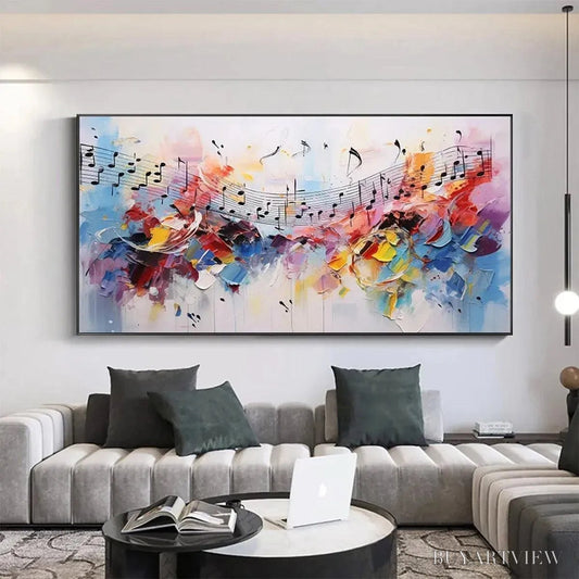 BUYARTVIEW Melody in Color – Abstract Painting with Musical Notes - image 2