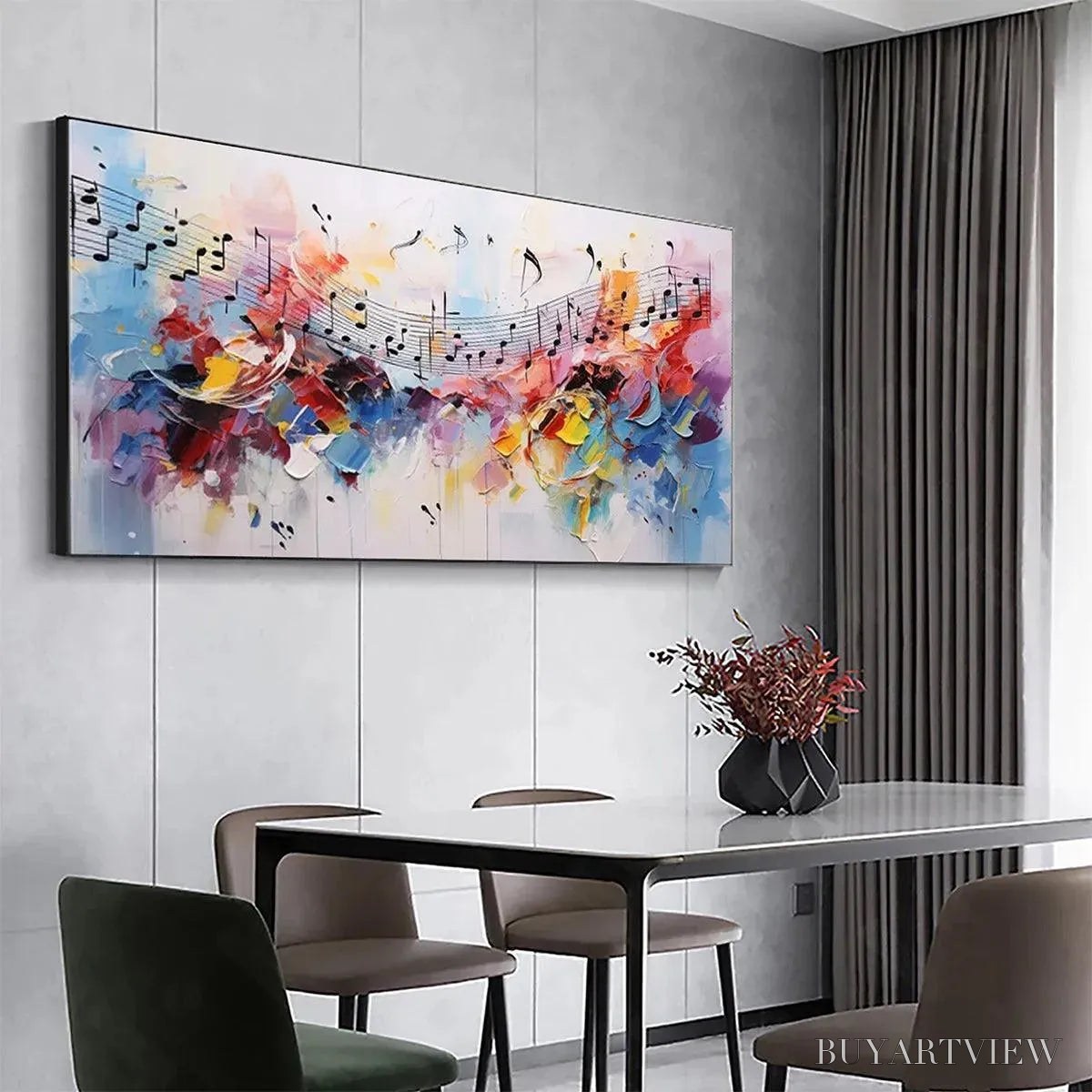 BUYARTVIEW Melody in Color – Abstract Painting with Musical Notes - image 6