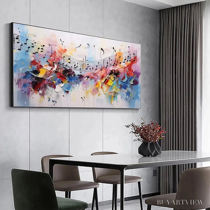 BUYARTVIEW Melody in Color – Abstract Painting with Musical Notes - image 6