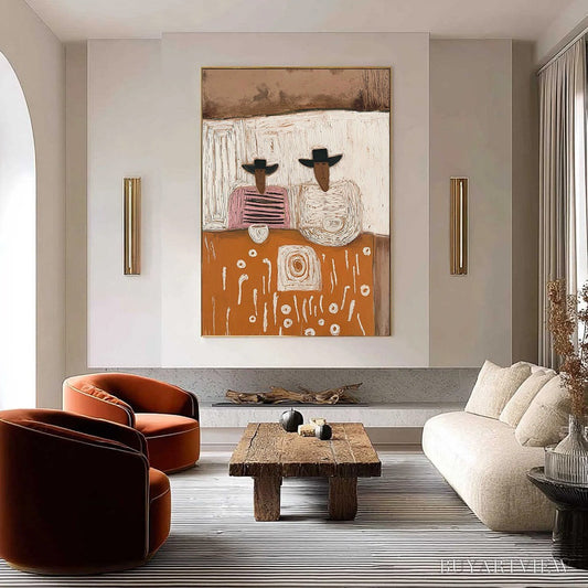 BUYARTVIEW the Companions – Textured Boho Figurative Impasto Oil Painting - image 2