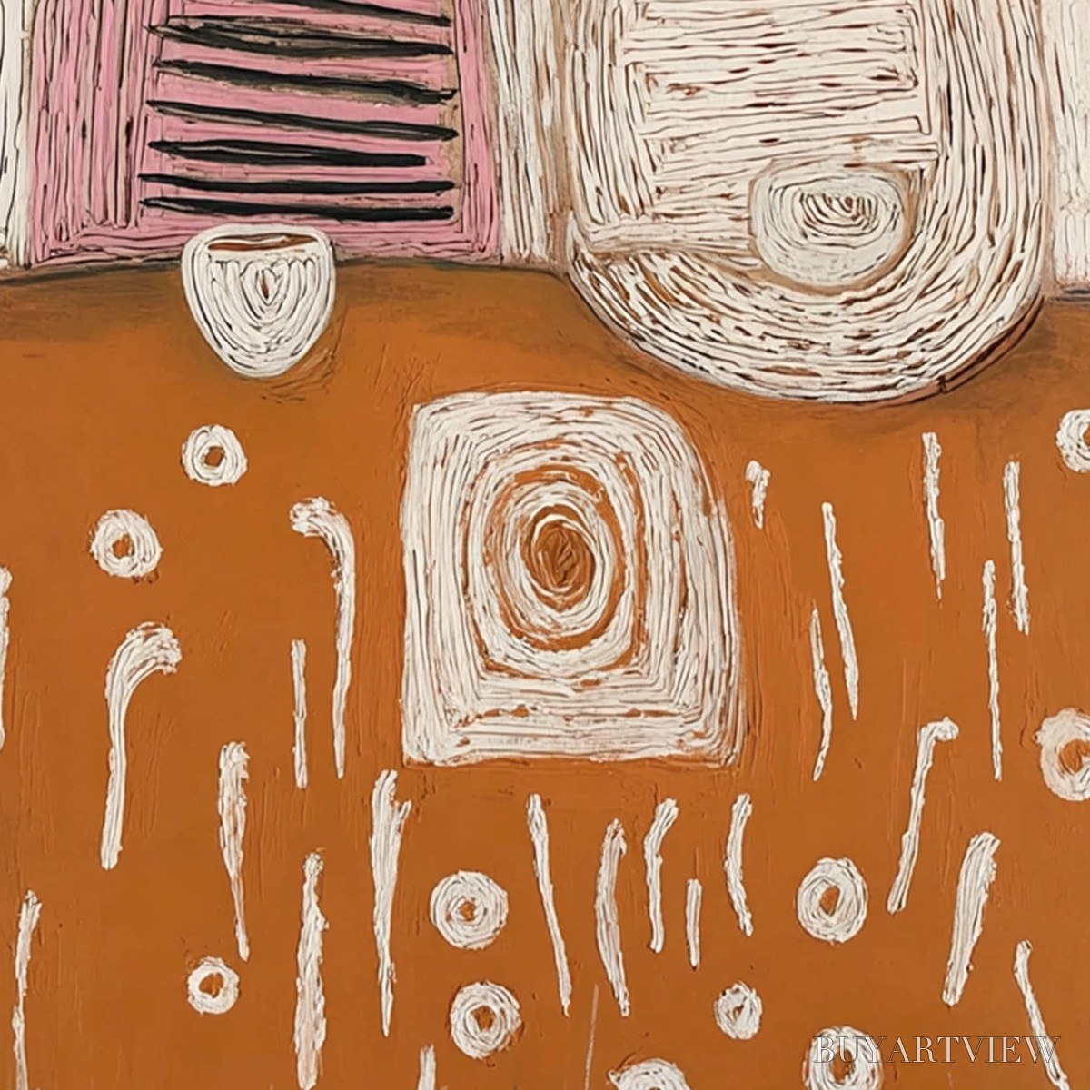 BUYARTVIEW the Companions – Textured Boho Figurative Impasto Oil Painting - image 5