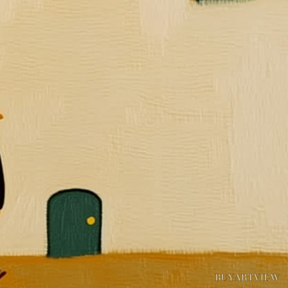 BUYARTVIEW Pilgrim'S Path – Minimalist Figurative Painting of a Spanish Village Scene - image 3